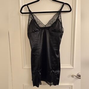 Black Lace Slip Mini Dress